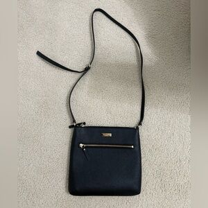 Black Leather Kate Spade Designer Crossbody Bag